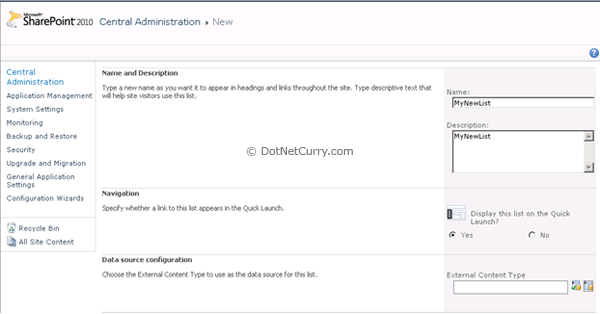 Sharepoint External List