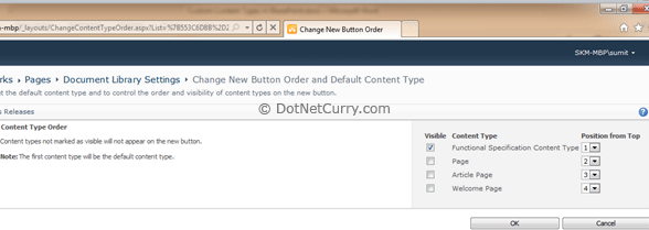 Change New Button Order