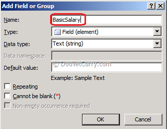 Add Field or Group