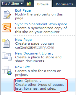 Sharepoint Site Actions Sharepoint Site Actions
