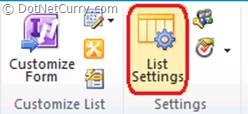 sharepoint lists settings