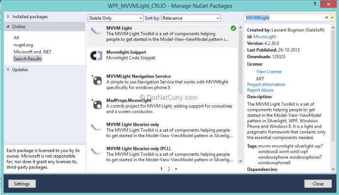 nuget-mvvmlight