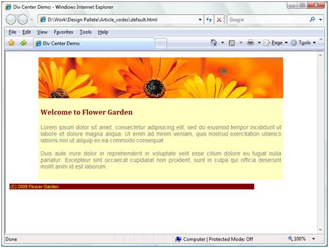 Centered div