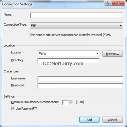 Connection Settings