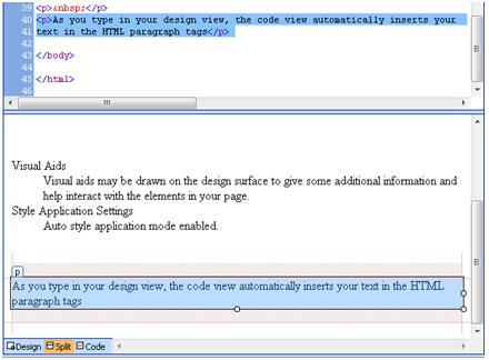 Expression Web Paragraph tag