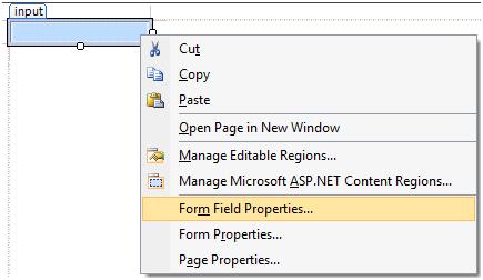 Form Field Properties