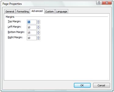 Page Properties window