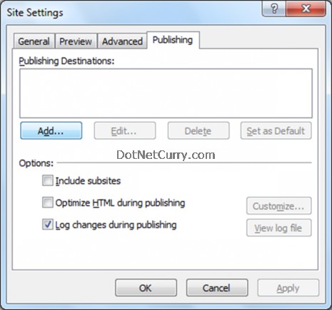 Site Settinga Publishing