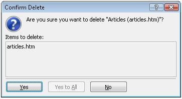Expression Web Confirm Delete