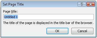 Expression Web Set PageTitle dialog box