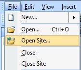 Expression Web Open Website from File Menu