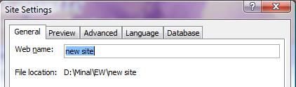 Expression Web Site Settings