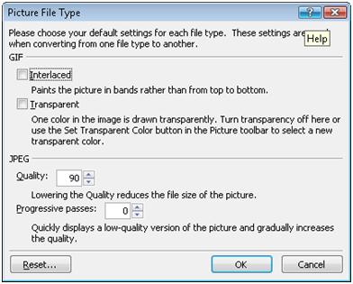 ExpressionWeb Picture File Type