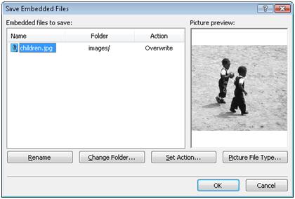 ExpressionWeb Save Embedded Files