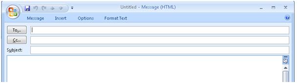 MS Outlook 2007 minimized ribbon