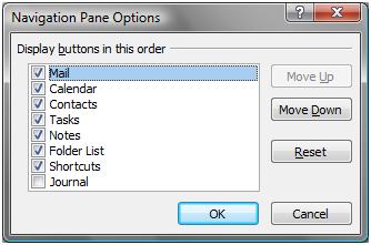 Navigation Pane Options