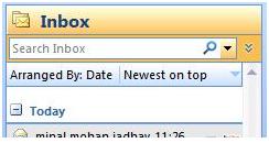 MS Outlook 2007 Search Inbox
