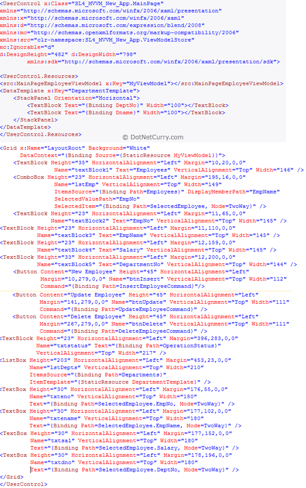 Main Page Xaml