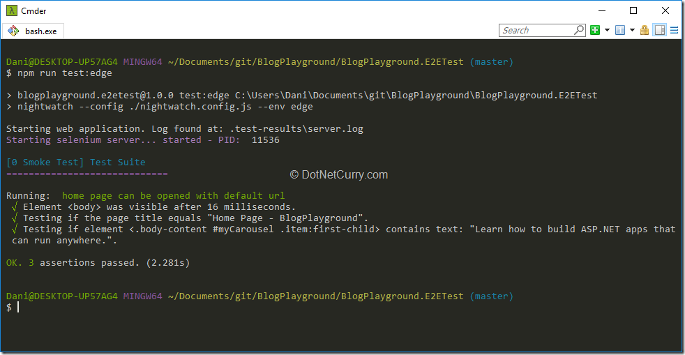 running-the-first-test running-the-first-test