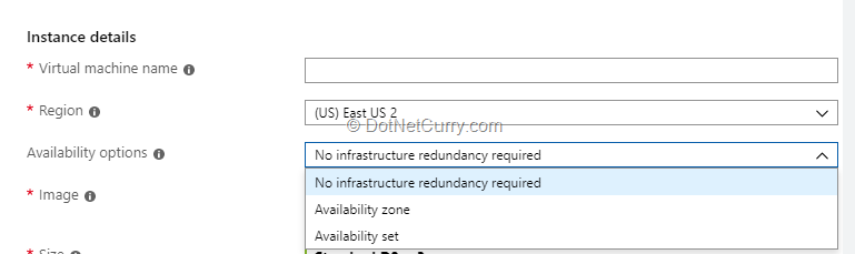 image Azure VM Availability Options