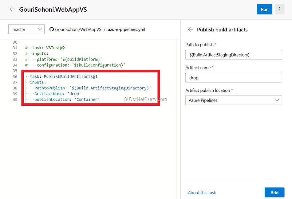 add-publish-artefacts-task-to-build add-publish-artefacts-task-to-build