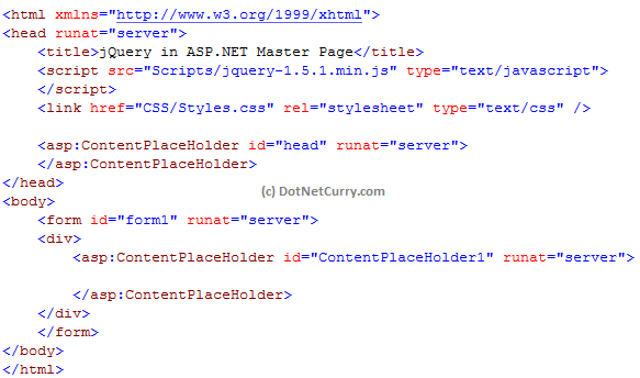 Rustiek Archeoloog Overgave Using jQuery with ASP.NET Master Page | DotNetCurry