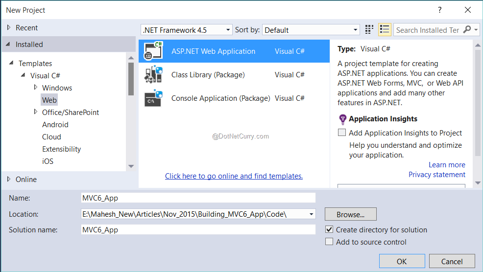Create Asp Net Project With Net 5 0 And Structure