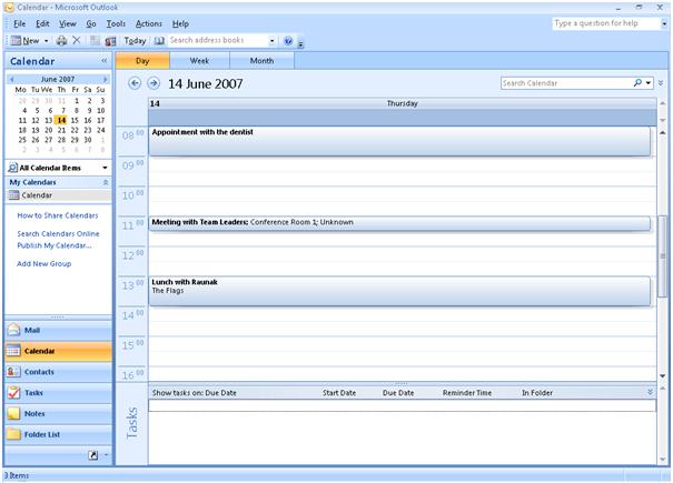 Outlook Calendar Module