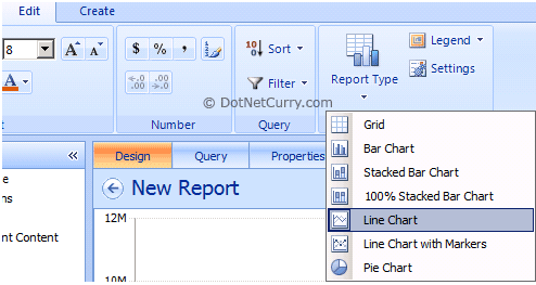 line chart report type line chart report type