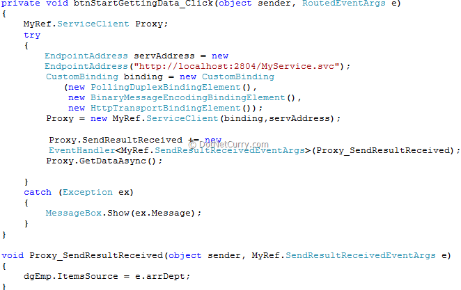 silverlight service proxy