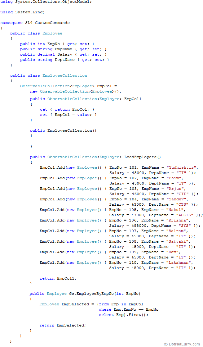 silverlight-custom-commands
