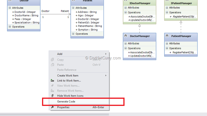Code Generation from UML Class Diagram in Visual Studio