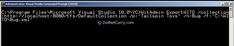 witadmin- export-witd witadmin- export-witd