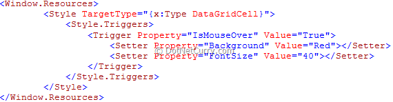 Datagrid Windows Resources